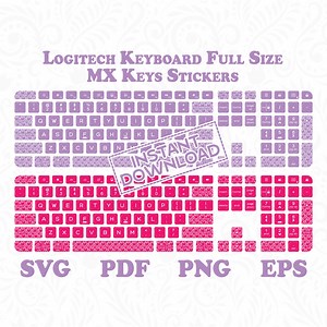 Logitech Keyboard Full Size MX Keys Keyboard Stickers - Set of 6 Logitech MX Keys Cute Keyboard Stickers - Instant Digital Download - Etsy