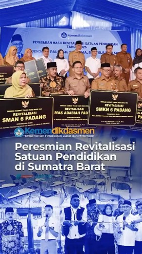 Direktorat SMK on Instagram: "Wamen Atip Resmikan Revitalisasi 25 Satuan Pendidikan di Sumatra Barat Hai #KawanSMK dan #SobatBelajar, program revitalisasi satuan pendidikan berangkat dari ikhtiar besar untuk mempercepat perbaikan kualitas layanan pendidikan karena sejatinya tidak mungkin suatu bangsa bisa maju tanpa didukung oleh fasilitas pendidikan yang layak. Hal tersebut disampaikan Wamendikdasmen, Atip Latipulhayat, saat meresmikan hasil revitalisasi pada 25 satuan pendidikan di Provinsi Su