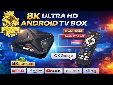 MASTER+ 8K Ultra HD Android TV Box | 8GB RAM 128GB Storage | Best Android Box 2026