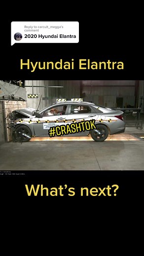Replying to @carcult_megga Safe or not? What car should I do next? #crash #test #iihs #hyundai #elantra #car #crashtok #viral #fyp