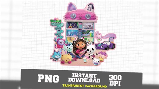 Gabbys Dollhouse PNG, Gabbys Birthday Invitation, Gabbys Svg Bundle, Gabbys House Png, Gabbys Transparent, Gabbys Clipart, Gabbys 3D Digital - Etsy