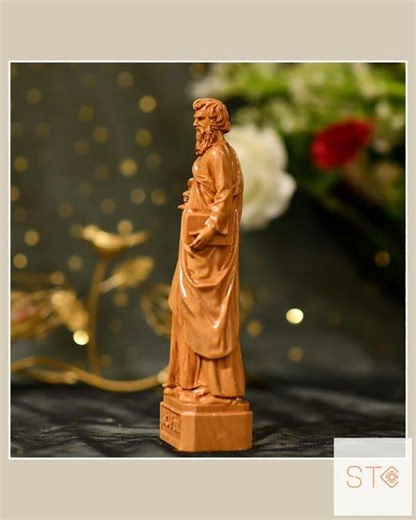 St. Paul Wooden Statue Saint Religious Wooden Catholic Icon Saint Statue Handmade Gift Easter Gif...