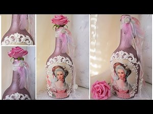 Decoupage Bottle with silicone molds Tutorial