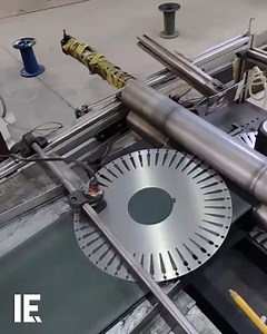 447K views · 732 reactions | High-speed hydraulic press shapes circular metal parts, ideal for mass production of motors and industrial components. | Interesting Engineering | Facebook