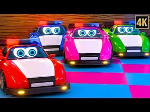 Five Little Police Cars - Educational Kids Song to Learn Numbers, Colors and Safety