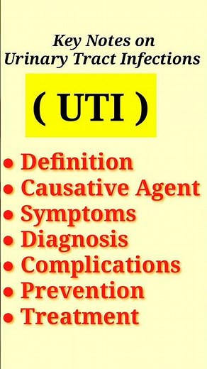 UTI notes for Students | Definition, Causes & Complications | Pharmacy Notes | Notes for Students