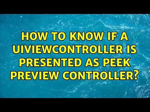 How to know if a UIVIewController is presented as Peek Preview Controller?