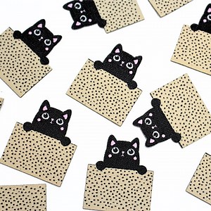 Peekaboo Kitty | Labels for Makers, Sew in Labels, Labels for Handmade Items, Product Tags Handmade Items, Woven Labels, Sew on Labels - Etsy