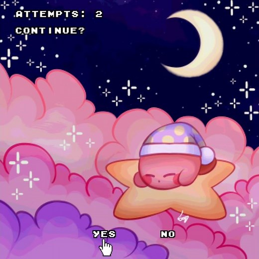 (WARNING: SCARY!) Kirby's Dreamland (English SNES Bootleg) Continue, Game Over Screens