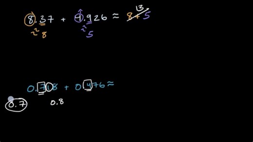 Estimating decimal addition (thousandths)