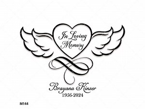 In Loving Memory Angel Wings SVG, Memorial PNG, Remembrance Clipart (digital Download) - Etsy