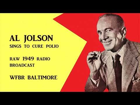 Al Jolson Sings to Fight Polio - Raw 1949 WFBR Baltimore Radio Interview