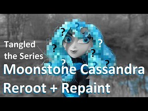 GLOW IN THE DARK Doll reroot: Moonstone Cassandra with Blue hair [Disney Tangled the Series]