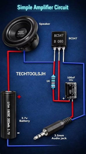 simple amplifier system circuit diagram #shots #electrical #electrician