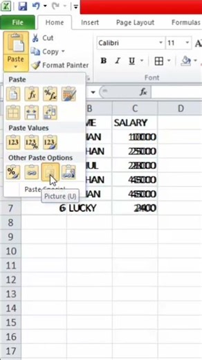 Excel mein data ki picture banana #excel #exceltips