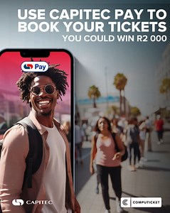 Want to win R2000? Listen up! Buy any flight, bus or event ticket and check out fast and safely with Capitec Pay from 1 to 30 September 2024 on our site for a chance to win! T&Cs apply. Here’s how to enter: 🌐 Visit https://brnw.ch/21wMAea 🔍Find shows, concerts and more 💳Check out with Capitec Pay 🥳Win! | Computicket