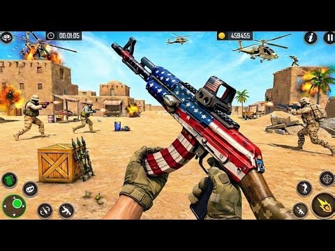 FPS Shooting Game 🔥 US Army Gun Gameplay | Desert Battle War Action 😱