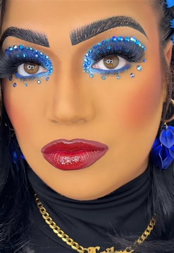 Glam Makeup with Royal Blue Diamonds Tutorial