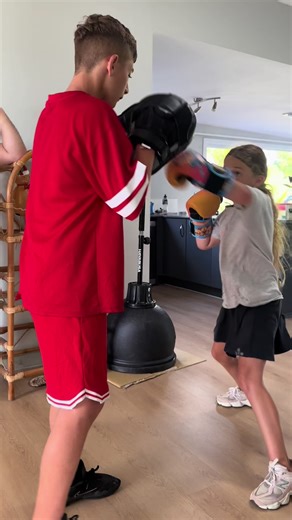 Kids Boxing Training with My Little Sister
