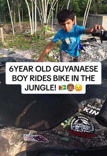 🇬🇾 today I met Sean. A six-year-old indigenous boy from the jungles of Ghana who knows how to ride a bike. A very big and powerful bike 😅 What were you doing about 6 years old? #travel #traveltok #guyana🇬🇾 #guyanatiktok🇬🇾 #motorcycle