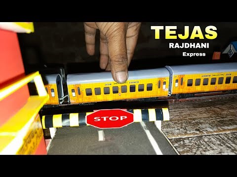TEJAS RAJDHANI EXPRESS miniature scale model top crossings though scale model railway station