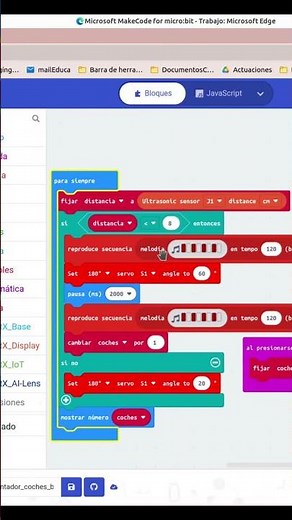 Conoce el código para programar con MakeCode una barrera con contador construido con Nezha