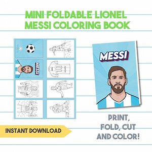 Lionel Messi Coloring Book for Kids | Foldable Coloring Booklet | Themed Coloring Book | Birthday Souvenir | Ready to Print + Editable File - Etsy Australia