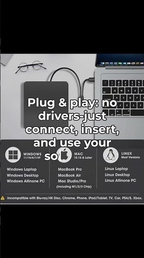 ROOFULL External CD DVD Drive — Play DVDs Anywhere! 🔥 #Shorts