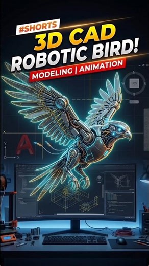 Autocad 3D Model of Robotic Bird🔥😱#drone #robot #autocad