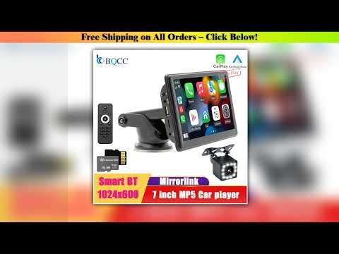 BQCC 7" HD Universal Car MP5 Portable Car Player Wireless Carplay Android Auto Mirrorlink BT USB