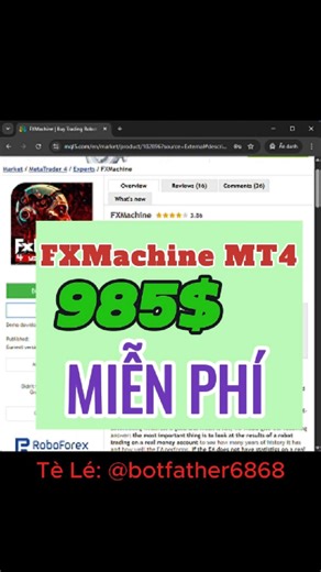 lên con bot FXMachine MT4 miễn phí #robotforex #forex #botrading #trading #giaodichforex | Bot Father | Facebook
