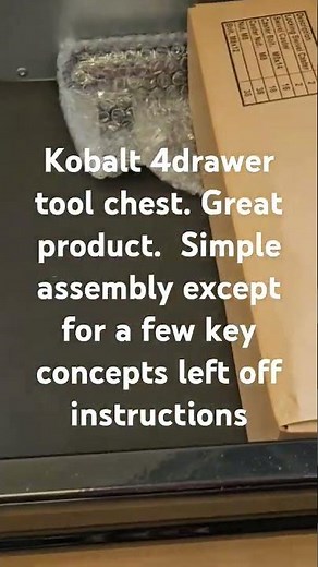 Lowes Kobalt 4-drawer tool chest assembly - watch this 1st