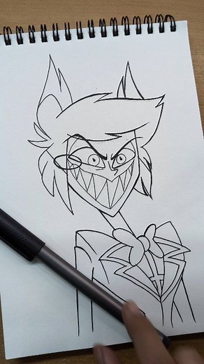 102K views · 3.8K reactions | Alastor inking process ✨ #hazbinhotel #alastor #art #fypシ #howtodraw | Airi Art | Facebook