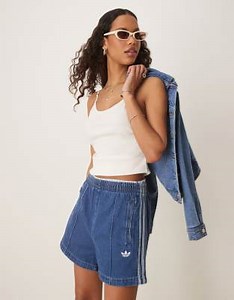 adidas Originals Adicolor 90's denim shorts in blue | ASOS