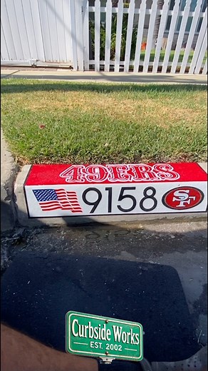 Take a look at this full painting process!! 😊❤️🏈 Contact us here on Facebook! Text or call 951-427-8324, or email us at curbsideworks@gmail.comFASTEST WAY TO GET AHOLD OF US IS TEXT!!! 😊🙏#curbpaintingservice #curbpainters #curbpainting #addressservices #addresspainting #services #ie #southerncalifornia #49ers #football #nfl #ASMR | Curbside Works