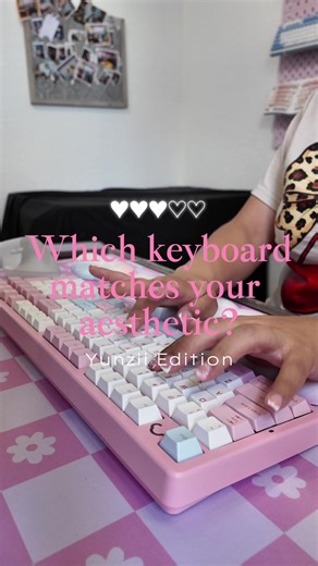 @YUNZII KEYBOARD round up! ✨ Which keyboard best matches your aesthetic? Clicky, clacky, creamy, or thocky? Let me know in the comments! I love hearing about everyone’s sound preference and setup style. ⌨️💖 #KeyboardASMR #YunziiKeyboard #MechanicalKeyboard #DeskSetup #WFHSetup clicky • clacky • creamy • thocky • keyboard asmr • mechanical keyboard sounds • typing aesthetic • desk setup vibes • cozy workspace • keyboard collection • rgb keyboard • satisfying typing • tactile switches • linear sw