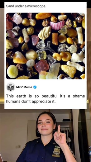 Sand under microscope