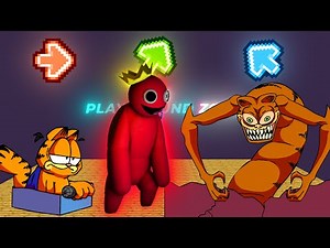 FNF Character Test | Gameplay VS Playground | Rainbow Friends (Red) | Garfield | FNF Mods