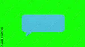 Set of six 3D speech bubble icons, isolated on green screen. Colorful 3D Chat icon set. Empty Chatting box, message box.3D seamless loop animation
