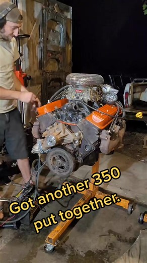 42K views · 778 reactions | 350 Chevy tbi engine with an edelbrock dual plane to run a carb. #gearhead #engine #fire #motorhead | 350 Engine Rebuild | Facebook