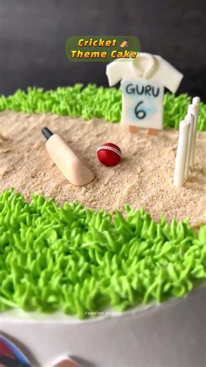 Amazing Cricket Theme Cake 🎂🏏 | Easy Birthday Cake Design for Boys | Step-by-Step Cake Decorating