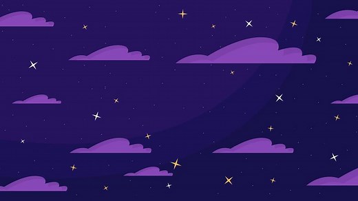Night sky with stars and clouds cartoon animation. Relaxing dark skies 4K motion graphic. Cloudy evening heaven 2D animated background full frame, after hours aesthetic lofi live wallpaper