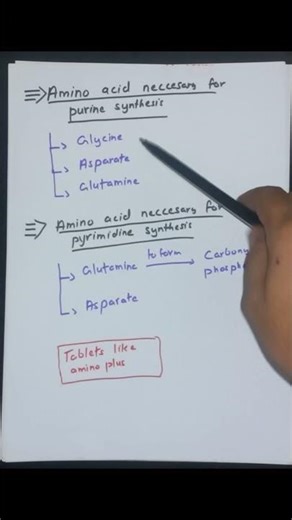 Purine vs Pyrimidine: Which Amino acids are necessary for their synthesis? #shorts #medical