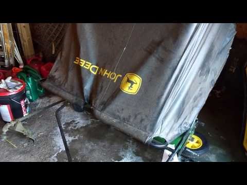 Fixing a lawn sweeper that won't spin up grass any more featuring the John Deere sweeper
