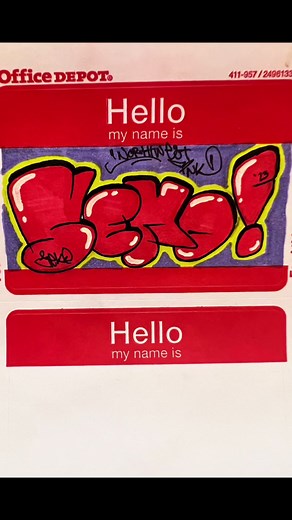 Quick little graffiti “Hello” sticker #helloseries #graffiti #throwupgraff