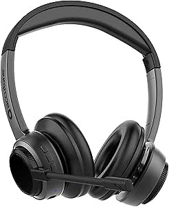 Accutone Sonar 210 Stereo Wireless Headset - Bluetooth Headset with NC Mic, Long-Enduring Battery for PC/Mac & Cell Phones. Works with MS Teams/Skype/Zoom