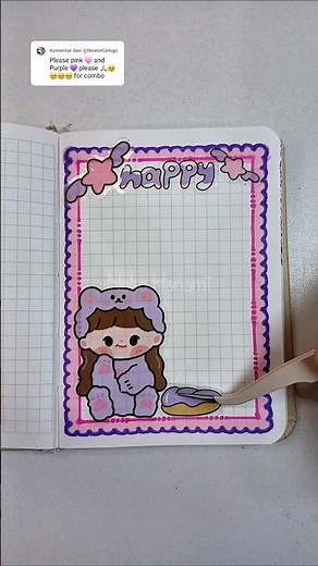 Cute Pink and Purple Journal Layout 🩷💜✨ Easy Kawaii Bullet Journal Ideas #shorts
