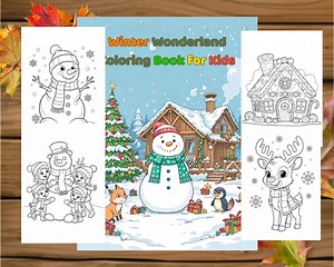 Winter Wonderland Coloring Book for Kids | 50 Printable Pages | Christmas & Snow Holiday Activity PDF - Etsy UK