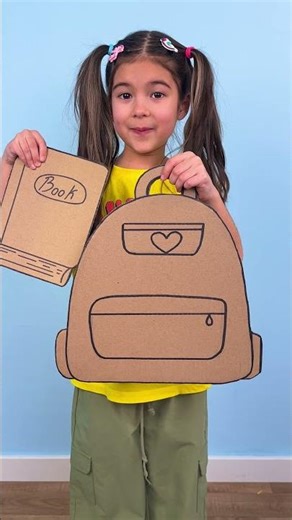 Cardboard School Pack-Up Game 🎒 Can You Get Ready Fast? #shorts