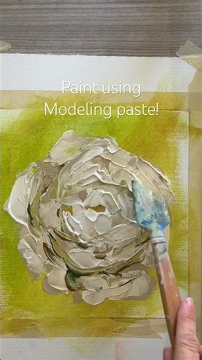 Paint a peony with modeling paste and catalyst wedge